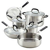 KitchenAid&reg; Stainless Steel 10-Piece Cookware Set in Brushed Stainless Steel Finish