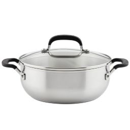 KitchenAid® 4-Quart Stainless Steel Casserole with Lid in Brushed Stainless Steel Finish