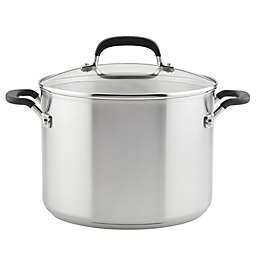 KitchenAid® 8-Quart Stainless Steel Stockpot with Lid in Brushed Stainless Steel