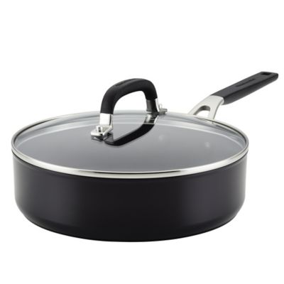 KitchenAid&reg; Hard Anodized 3-Quart Nonstick Saute Pan with Lid in Onyx Black