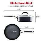 Alternate image 7 for KitchenAid&reg; Hard Anodized 3-Quart Nonstick Saute Pan with Lid in Onyx Black