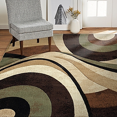 Tribeca Slade 5&#39; x 7&#39; Area Rug in Brown/Green. View a larger version of this product image.
