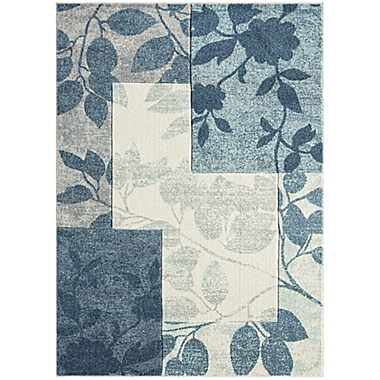 Tribeca Jasmine 5&#39; x 7&#39; Area Rug in Blue/Cream. View a larger version of this product image.