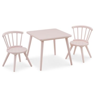 Delta Children&reg; Windsor 3-Piece Table and Chair Set in Blush Pink