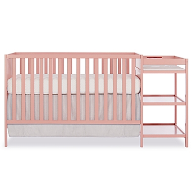 Dream On Me Synergy 4-in-1 Convertible Crib And Changer in Dusty Pink. View a larger version of this product image.