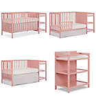 Alternate image 8 for Dream On Me Synergy 4-in-1 Convertible Crib And Changer in Dusty Pink