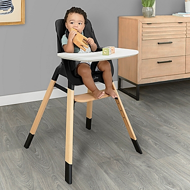 Dream On Me Nibble 2-in-1 Wooden High Chair in Black. View a larger version of this product image.