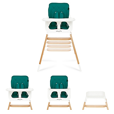Dream On Me Nibble 2-in-1 Wooden High Chair in Green. View a larger version of this product image.