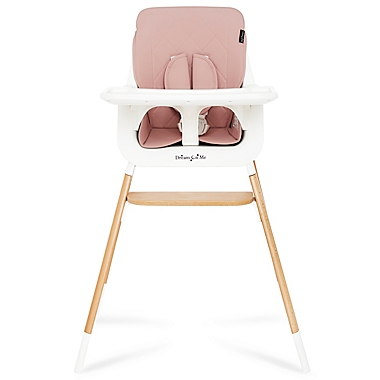 Dream On Me Nibble 2-in-1 Wooden High Chair in Pink. View a larger version of this product image.
