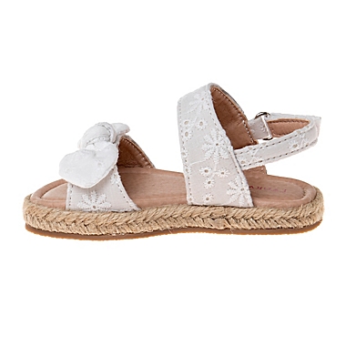 Laura Ashley&reg; Size 9-12M Eyelet Bow Espadrille in White. View a larger version of this product image.