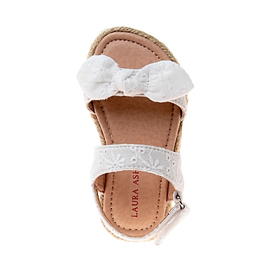 Laura Ashley&reg; Size 9-12M Eyelet Bow Espadrille in White. View a larger version of this product image.