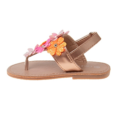 Laura Ashley&reg; Glitter Flower Thong Sandal in Tuscan/Multi. View a larger version of this product image.