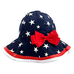 Addie & Tate Stars and Stripes Floppy Hat in Navy/White