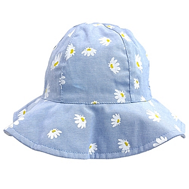 Addie & Tate  Daisies Newborn Floppy Hat in Chambray. View a larger version of this product image.