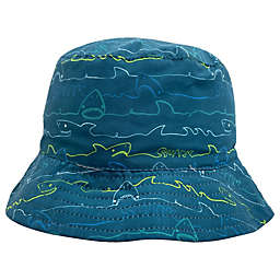 Addie & Tate Sharks Reversible Bucket Hat in Navy/Grey