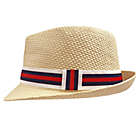 Alternate image 1 for Addie & Tate  Infant Straw Fedora Hat in Light Brown