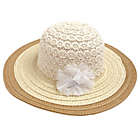 Alternate image 0 for Addie & Tate Toddler Straw Lace Sunhat with Flower in White