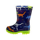 Alternate image 3 for Josmo Shoes&reg; Size 2-3 Dinosaur Rain Boot in Blue/Multi