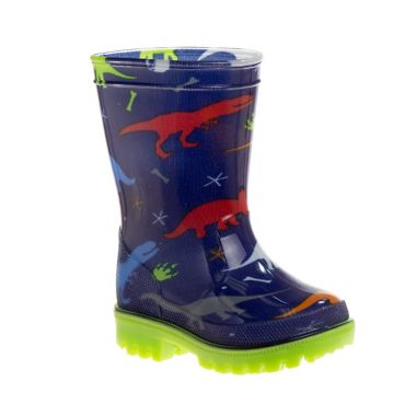 Josmo Shoes&reg; Size 2-3 Dinosaur Rain Boot in Blue/Multi. View a larger version of this product image.