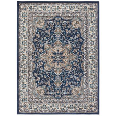 Tremont Magnolia 9&#39; x 12&#39; Area Rug in Navy/Ivory