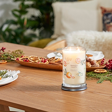 Yankee Candle&reg; White Spruce &amp; Grapefruit Signature Collection 20 oz. Large Tumbler Candle. View a larger version of this product image.