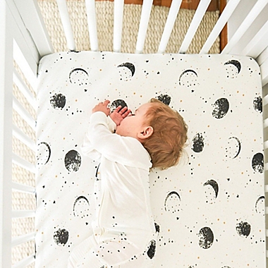 goumi&reg; Many Moons 3-Piece Organic Cotton Crib Bedding Set in White/Black. View a larger version of this product image.