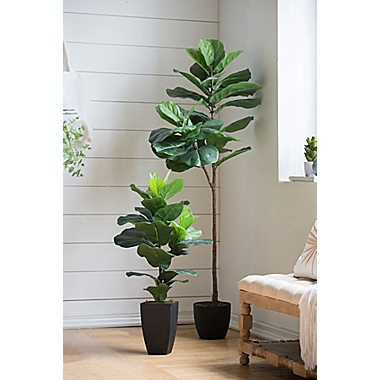 A&amp;B Home 59-Inch Artificial Fiddle Leaf Fig Tree in Planter. View a larger version of this product image.
