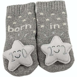 IQ Kids Size 0-12M 2022 Star Rattle Socks in Grey