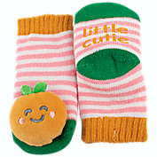 IQ Kids Size 0-12M Orange Cutie Rattle Socks