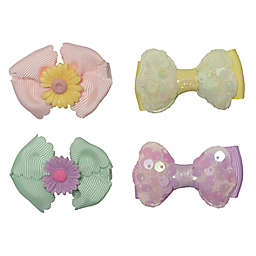 So' Dorable 4-Pack Daisies and Sequins Bow Hair Clips