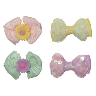 So' Dorable 4-Pack Daisies and Sequins Bow Hair Clips. View a larger version of this product image.