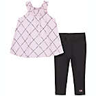 Alternate image 0 for Calvin Klein&reg; Size 3-6M 2-Piece Grid Tunic and Legging Set in Pink