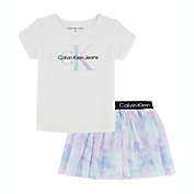 Calvin Klein&reg; Size 3T 2-Piece Top and Skirt Set in White