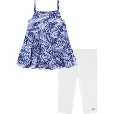 Calvin Klein® 2-Piece Tie Dye Tunic and Legging Set in Blue/White | buybuy  BABY