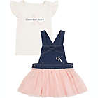 Alternate image 0 for Calvin Klein&reg; Size 3T 2-Piece Skirtall Dress Set in Rose Gold