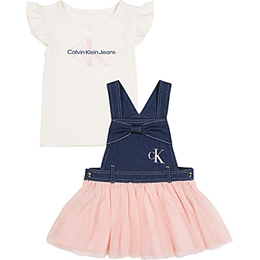 Calvin Klein&reg; Size 3T 2-Piece Skirtall Dress Set in Rose Gold. View a larger version of this product image.