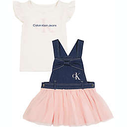 Calvin Klein® Size 24M 2-Piece Skirtall Dress Set in Rose Gold
