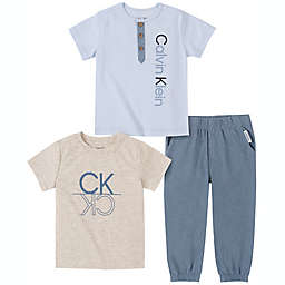 Calvin Klein® 3-Piece Henley Jogger Set in Chambray