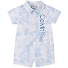 Alternate image 0 for Calvin Klein&reg; Size 3-6M Logo Tie Dye Romper in Blue