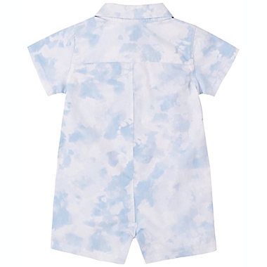 Calvin Klein&reg; Size 3-6M Logo Tie Dye Romper in Blue. View a larger version of this product image.