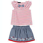 Alternate image 0 for Tommy Hilfiger&reg; Size 18M 2-Piece Top and Skirt Set in Red/Blue