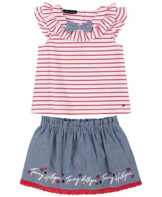 Tommy Hilfiger&reg; 2-Piece Top and Skirt Set in Red/Blue