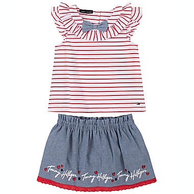 Tommy Hilfiger&reg; Size 18M 2-Piece Top and Skirt Set in Red/Blue. View a larger version of this product image.