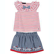 Tommy Hilfiger&reg; Size 12M 2-Piece Top and Skirt Set in Red/Blue