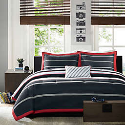 Mi Zone Ashton 4-Piece King/California King Comforter Set in Red/Black