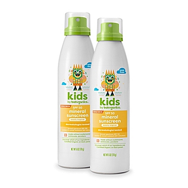 Babyganics&reg; 2-Pack 6 fl. oz. Mineral Sunscreen Spray SPF 50. View a larger version of this product image.