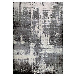Leick Home Allerick Vintage Monochromatic Abstract Rug in Grey/White