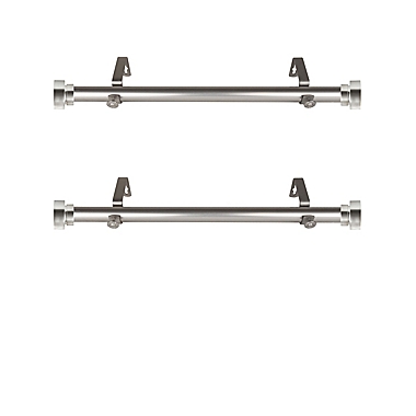 Rod Desyne Bonnet 12 to 20-Inch Adjustable Side Curtain Rods in Satin Nickel (Set of 2). View a larger version of this product image.