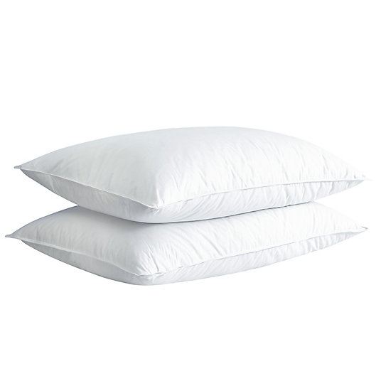 Set of 2 Down Feather Bed Pillows SOFT AND FIRM
