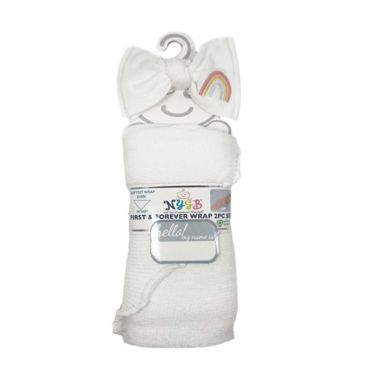 NYBG&trade; 2-Piece First and Forever Headband and Wrap Set in White. View a larger version of this product image.